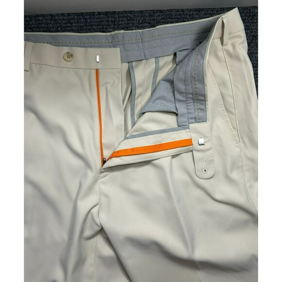 Peter Millar Crown Sport Mens Beige Golf Pants 36x32 Lightweight Performance Fle - Picture 6 of 6